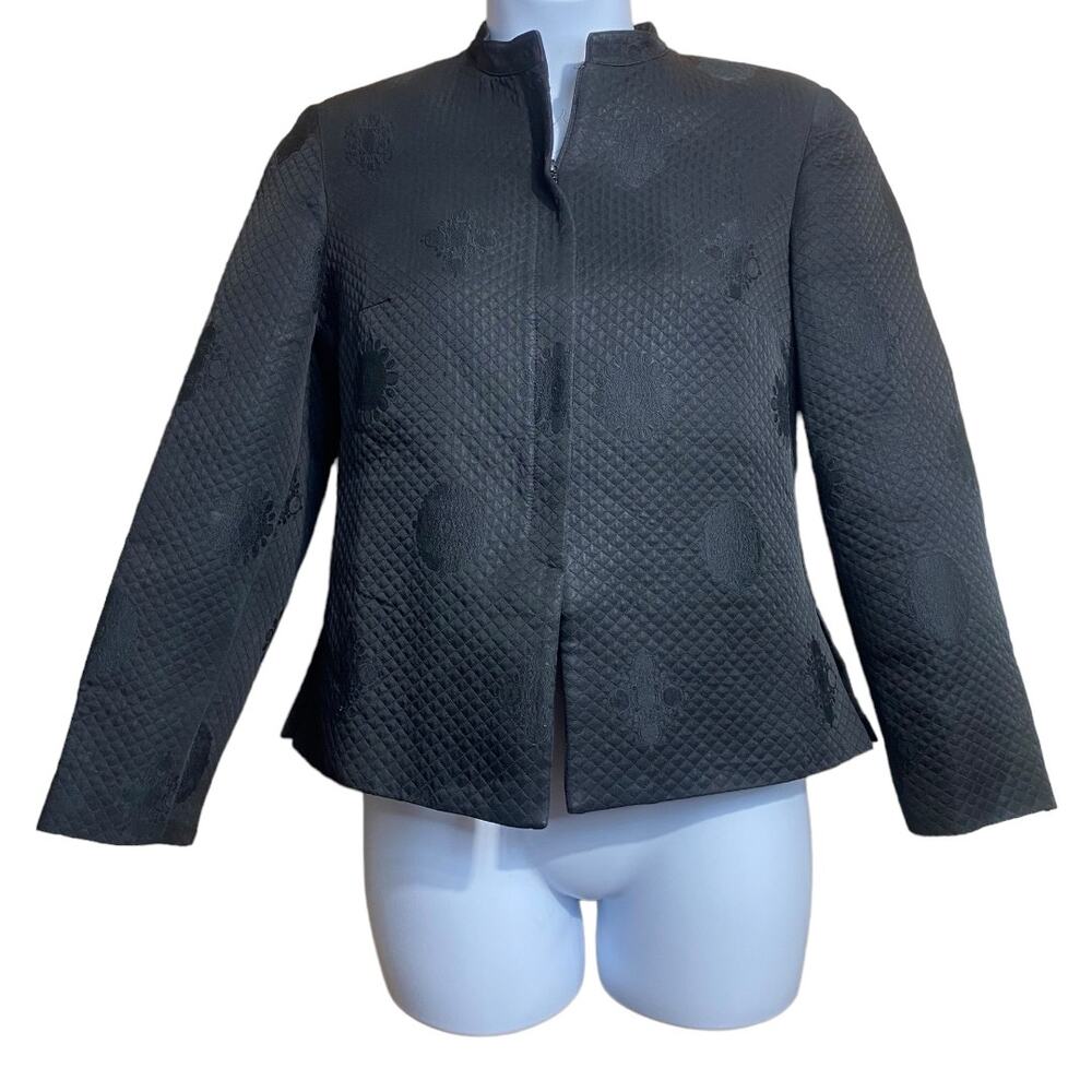 Randy Kemper Rare Black Quilted Wool Blend Fully Lined Jacket Size‎ 10